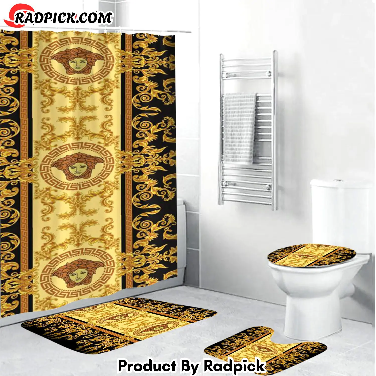 Gianni versace royal bathroom set hot luxury shower curtain bath rug mat home decor 193 bathroom accessory sets rp387866